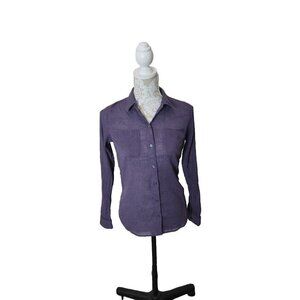 Eddie Bauer purple top Button Up Shirt Purple Long Sleeve Collared womens XS